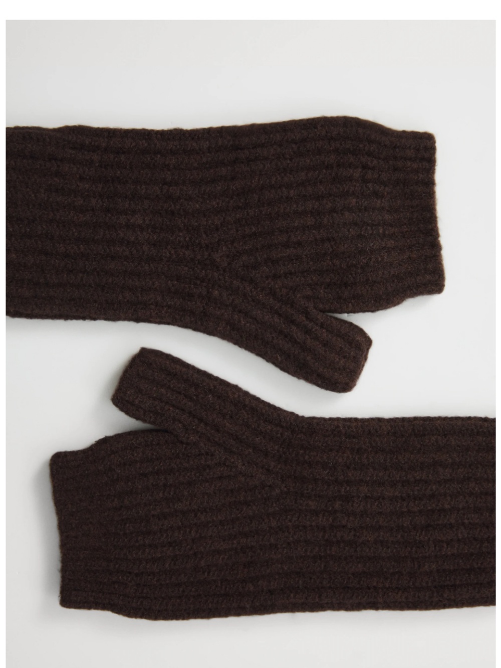 GAP Cashsoft Ribbed Knit Fingerless Gloves, Terra Brown NWT